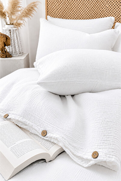Ersperto Natural Muslin Duvet Cover Set Double Size