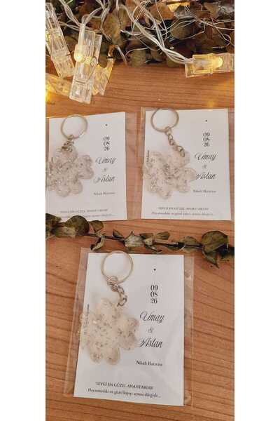 SevgiliAtolyemm 10 Pieces Clover Keychains Wedding,Engagement,Poetry, Wedding...