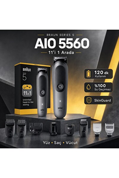 Braun Hepsi Bir Arada Series 5, 11’i 1 Arada Tıraş Kiti, Keskin Bıçak, Vücut ...