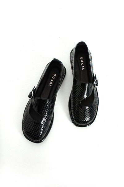 DUXAL SHOES حذاء ماندي نسائي من الجلد الطبيعي مريح مع نعل مثقوب ومشبك