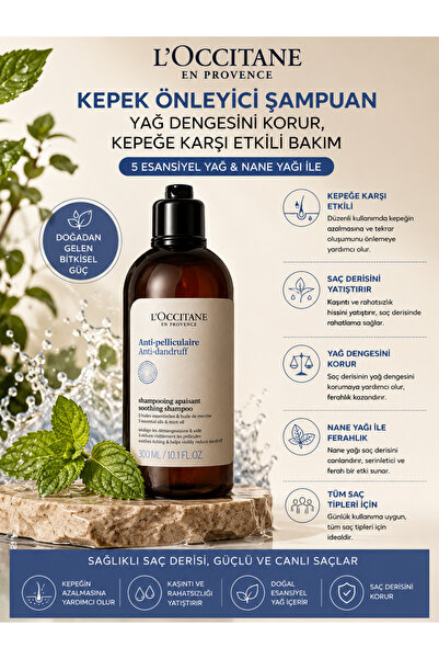 L'Occitane Aromachology Anti-Dandruff Kepek Karşıtı Saç Derisi Dengeleyici ve...