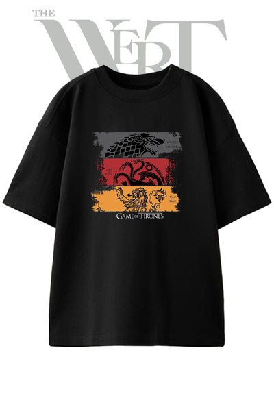 THEWERT Igra prestola_1 Dizajn T-shirt majica sa printom, unisex, crna, preve...