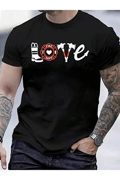 799 قميص قطني 100% - تي شيرت بتصميم Love، تي شيرت هدية لرجال الإطفاء، تي شيرت...