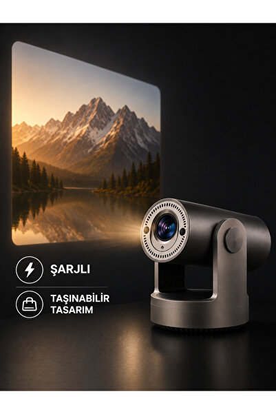 KALOBEE Taşınabilir Akıllı Mini Projeksiyon Cihazı | Şarjlı 1080P HD | WiFi D...