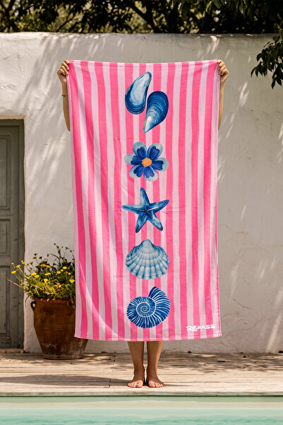 Remsa Mayo Printed Sea Pool Beach Towel 13 Starfish Pink02