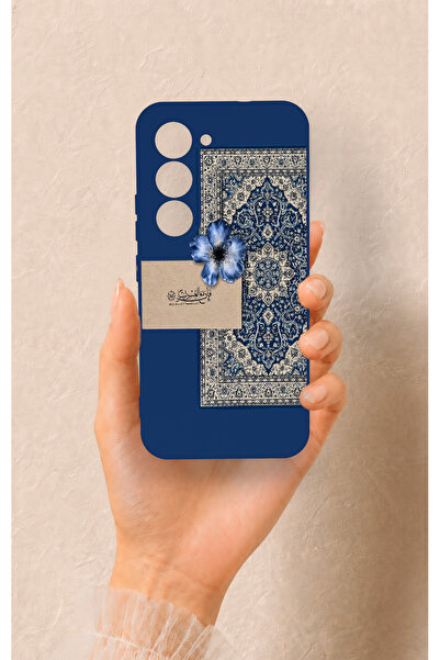 Vip Case Tecno Spark 40 Pro Uyumlu Mavi Etnik Halı Desenli Silikon Kılıf