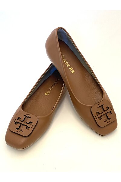 Generic Brand Square-Toed Genuine Leather Buckle Ballet Flats