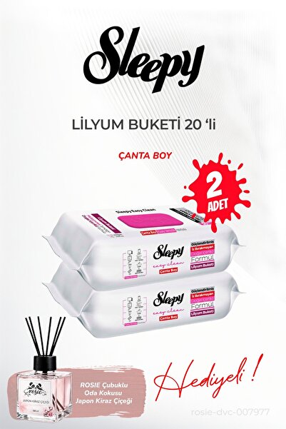 Sleepy 2 قطعة من مناشف ليليوم بوكيت المبللة 20 قطعة وعطر روزي