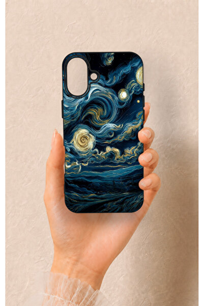 Vip Case iPhone 16 Plus Uyumlu Yıldızlı Gece Desenli Silikon Kılıf