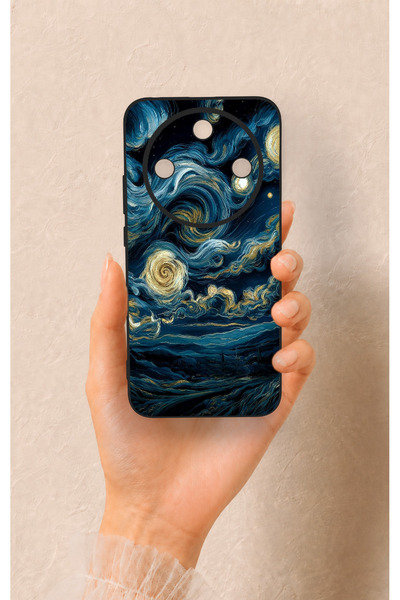 Vip Case Honor Magic 8 Lite Uyumlu Yıldızlı Gece Desenli Silikon Kılıf