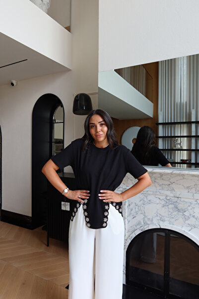 Özge Özgenç Blouse with Stones on the Bottom