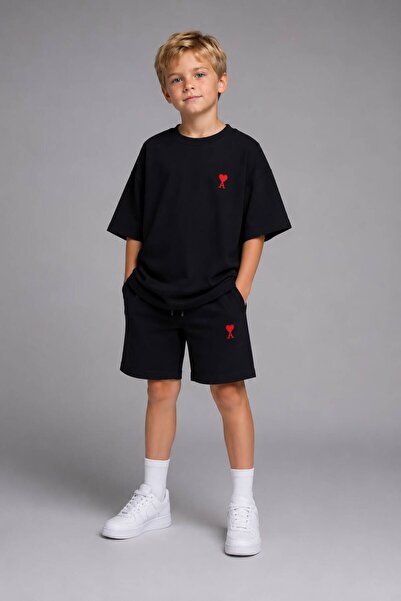 HZR wear Σετ μπλουζάκι και σορτς για αγόρια Premium Oversize από χοντρό μαλακ...