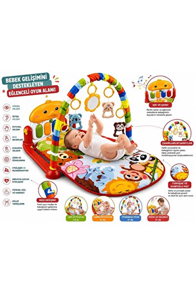 TOYSTURKA Piyanolu Ördek Gökkuşağı Bebek Oyun Halısı