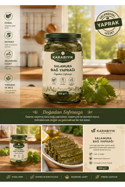 İK TARIM Manisa yöresel ince salamura yaprak - 500 gr