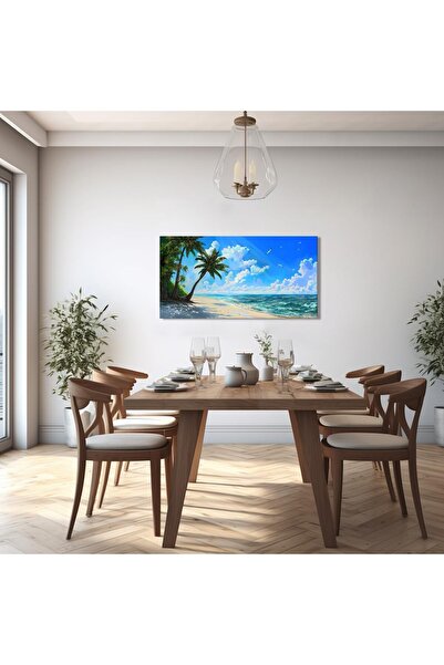 HOME MODE Tropical Paradise Palm Beach Gallery Wrapped Canvas Wall Art | 50x1...
