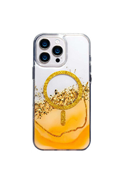 OEM Husă de telefon pentru Apple iPhone 16, KARAT MagSafe, Marmură Chihlimbar