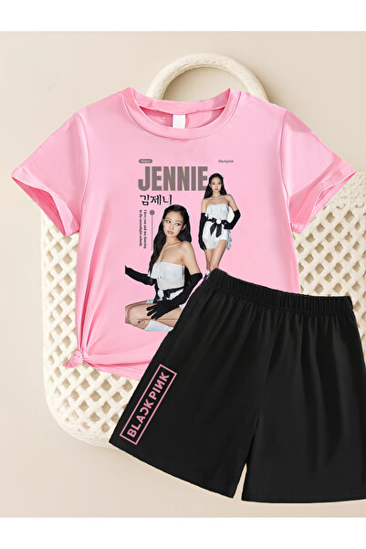 MAGORS Jennie from Blackpink K-Pop Printed Cotton Short Sleeved Children's Ts...