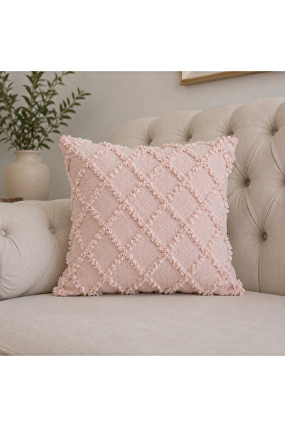lusso stile غطاء وسادة سيينا فاخر مزخرف بالشراشيب مقاس 40x40 سم، عبوة من قطعتين