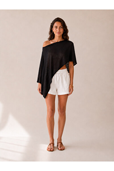 Sebir Moda Asymmetrical Cut Transparent Knitwear Blouse Bikini Top
