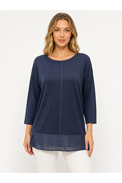 Neden Tekstil Navy Blue Women's Basic Comfortable Cut Blouse