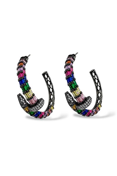 neslyaccessories Rainbow Baguette Nail Earrings |   Nesly Special Collection