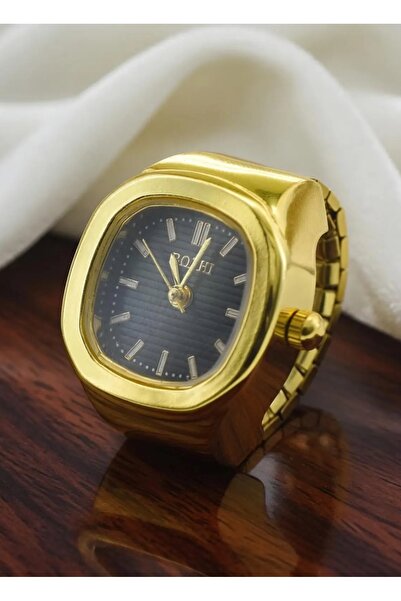 Bozhi Square Ring Watch – Vintage Style, Quartz Movement, Adjustable Finger W...