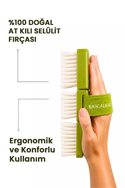 %100 At Kılı Selülit Fırçası Yeşil Renk