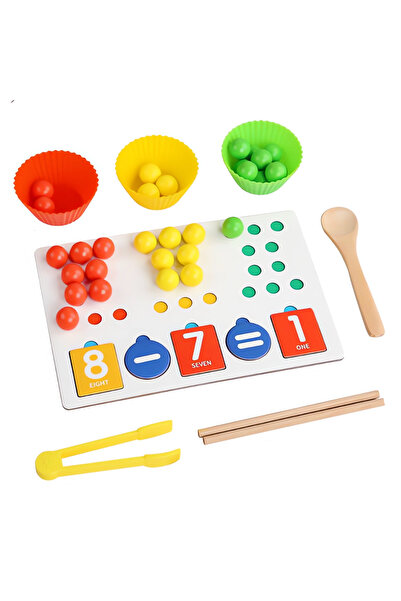 OEM Jucarie Educativa Montessori din Lemn Teno®, joc aritmetic si de sortare,...