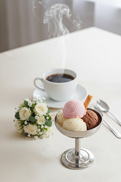 Simply Now 403 Stainless Steel Ice Cream Bowl & Dessert Bowl - Shiny Silver P...