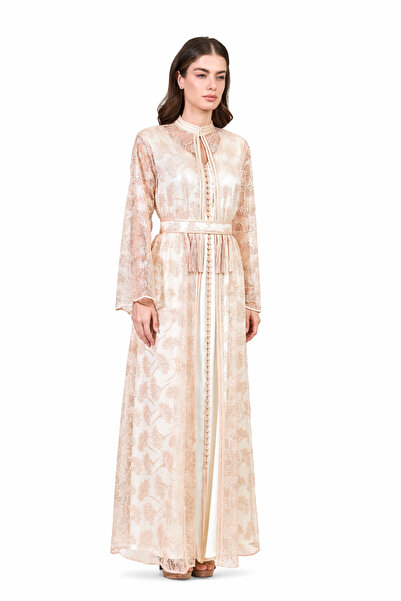 ELEGANZA LA MODE Peach Moroccan Kaftan – ELM M 668