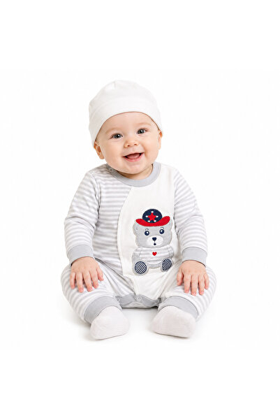 Generic Brand Newborn Baby Rompers with Bear Patterned Hat
