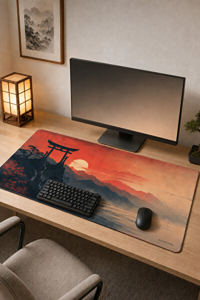 RUGRUMBA Premium Ιαπωνικό Zen Sunset Gate XXL Gaming Mousepad 40x90 εκ. 4 χιλ...