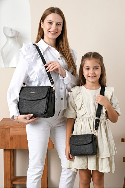 Just Polo Patterned Postman Shoulder Bag and Children's Shoulder Bag Mother D...