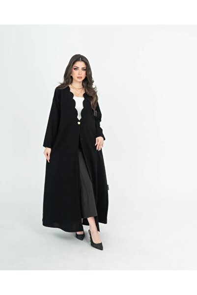lutezi عباية حلا نسائية بقصة كتف - قماش ملكي فاخر - لون أسود