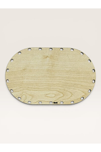 MRX 19x12 cm Oval Ahşap Rattan Taban - El Çantası, Makyaj Organizeri ve Şık S...