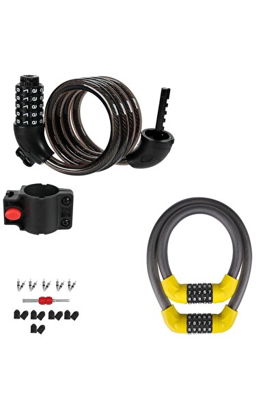 OEM antifurt bicicleta si trotineta, lacat cu suport 120 cm si lacat 17x13cm ...