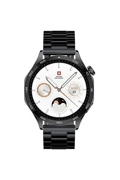 Swiss Military Smart Watch Fitness & Health Tracker - Black Metal Strap (SM-W...