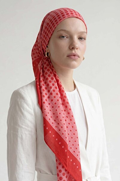Levidor Red Polka Dot Patterned Royal Shawl