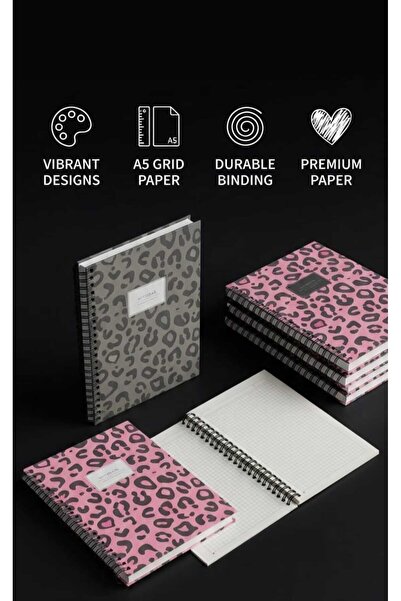 ALPA STORE Leopard Series Hard Cover Spiral Notebook 80 Sheets 16*22 cm - 1 P...