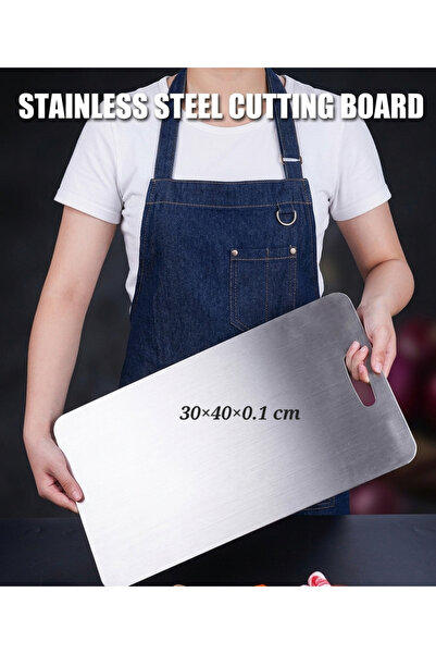 Generic Premium Food Grade Stainless Steel Chopping Board for Kitchen (Rectan...