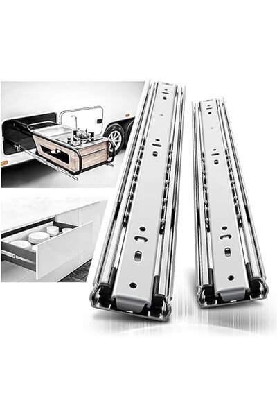 Duravel Heavy Duty Ball Bearing Drawer Slides, Steel Cabinet Rails, Full Exte...