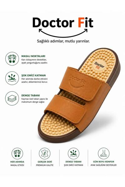 Doctor Fit Refleksoloji Rahatlatıcı,Akapunktur Masaj Terliği Taba Erkek Terli...