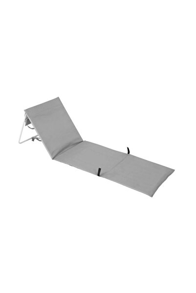 Strend Pro Șezlong pliabil de plajă cu spătar reglabil, 154 x 51 cm, gri, DOM...