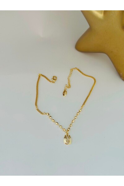 BYYEŞO Heart Charm Detail Steel Anklet