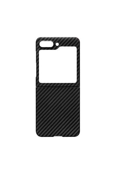 OEM Калъф тип книга, съвместим с Galaxy Z Flip 5, карбонов, черен - черен