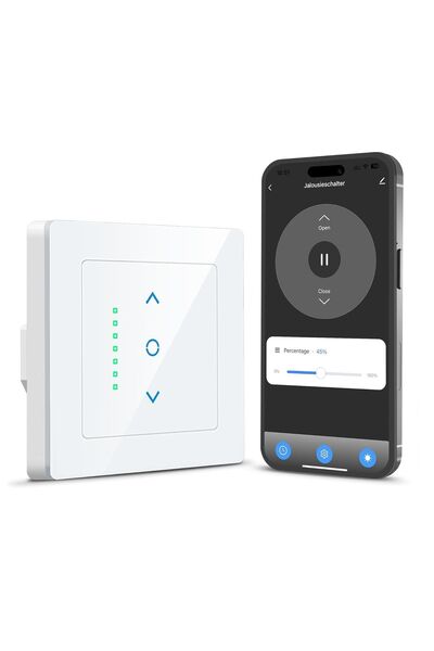 Dotail Smart Switch for Blinds, 2.4 GHz Wi-Fi, 0–100% Dimming, Timer, 80 x 80...