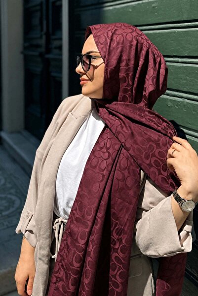 müqofficial شال أنيق - أحمر كلاريت