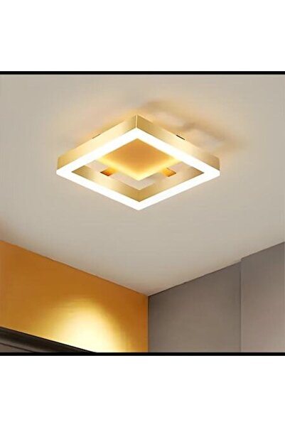 Laleluli Candelabru LED 24W, Pătrat, Auriu, 20 X 20 X 7 cm, LALELULI®