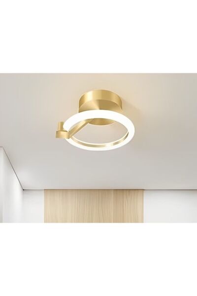 Laleluli ®   Candelabru LED circular 24W, Auriu, D=20 cm
