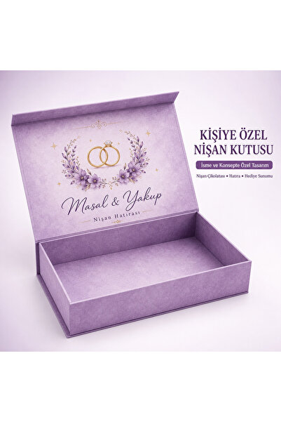 MASAL PARTİ EKİPMANLARI Kişiye Özel Çikolata ve Hediyelik Taslamalı Kutu 27x19x5